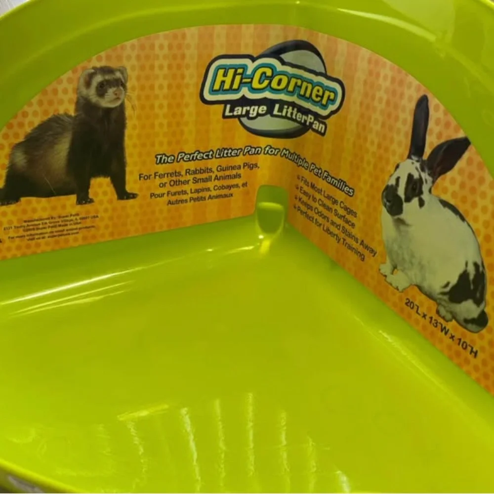 Small Animal Hi-Corner Large Litter Pan Lime Green